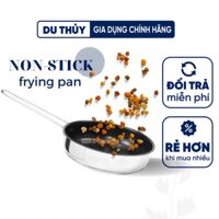 Chảo chống dính bếp từ Goldsun, chất liệu inox, đáy từ 3 lớp 3 size 16/18/20cm - THAN LÝ KO ĐỔI TRẢ