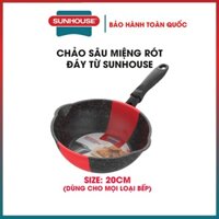 Chảo chống dính bếp từ SUNHOUSE 20 26 30 CM 5 lớp siêu bền phủ vân đá chống dính sâu lòng cao cấp