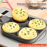Chảo chống dính BUNA 4 ngăn vuông tiện dụng cho mọi căn bếp, chảo chiên trứng, làm bánh phủ vân đá