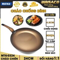 Chảo chống dính cao cấp Matika MTK-0324 24cm Chảo tay cầm được làm bằng nhựa chịu nhiệt bề mặt chảo phủ 2 lớp- MOSACO