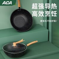 Chảo chống dính có nắp, Chảo rán đá Granite để nấu ăn, Chảo chảo có đáy cảm ứng cho kính, gốm sứ, bếp Gas, không chứa PFOA