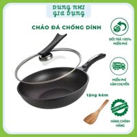 Chảo Chống Dính Coopia Hàn Quốc Chảo Đá Sâu Lòng Có Nắp Kính Cao Cấp Chịu Nhiệt Cao Size 30-32cm