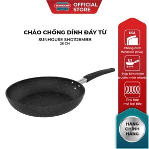 Chảo chống dính đáy từ Sunhouse SHG1126MBB