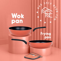 Chảo chống dính đáy từ Supor Trendy Orange - đủ size 24, 26, 28cm