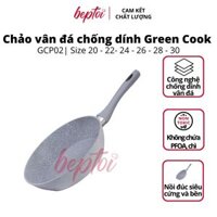 Chảo chống dính đáy từ vân đá Green cook, chảo chống dính bếp từ Green Cook GCP02 - Size 30