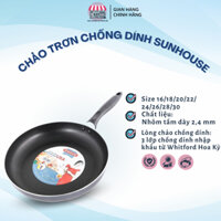 Chảo chống dính đáy từ Sunhouse size 20/22/24/26/28/30 cm hợp kim nhôm tay cầm chịu nhiệt - Gia dụng Hường 68