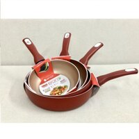 Chảo chống dính Elmich 26cm, chảo chống dính sâu lòng màu đỏ Elmich, dùng cho mọi loại bếp