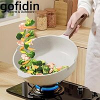 Chảo chống dính GOFIDIN, có nắp Chảo chiên đá dễ dàng làm sạch, Dụng cụ nấu ăn nhà bếp bền bỉ 20 / 24 / 28 / 30cm Bếp điện từ Bếp Gas
