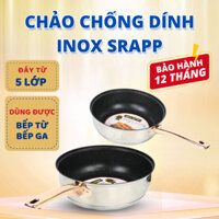 Chảo chống dính inox SRAPP SH-30, Chảo chống dính size 26cm đáy 5 lớp. Hàng chính hãng