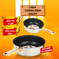 Chảo chống dính inox SRAPP SH-30, Chảo inox size 26cm đáy 5 lớp phù hợp mọi loại bếp
