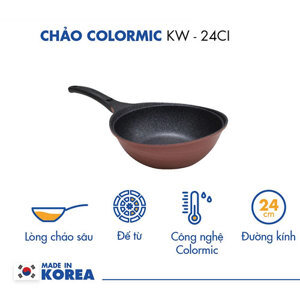 Chảo chống dính lòng sâu Colormic Korea King KW-24CI, 24cm