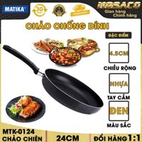 Chảo chống dính Matika MTK-0124 Chảo với men chống dính cao cấp, độ bền lâu và cực kỳ an toàn  - MOSACO