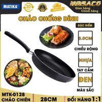 Chảo chống dính Matika MTK-0128 Chảo chống dính Bề mặt chảo phủ 2 lớp chống dính cao cấp, tiện lợi, an toàn- MOSACO