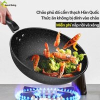 Chảo chống dính sâu lòng AISHA phủ đá cẩm thạch,chảo chống dính cho bếp từ,gas, điện làm nóng nhanh