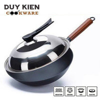 Chảo Chống Dính Sâu Lòng Size 32CM Bằng Thép Không Gỉ Kèm Phụ Kiện Nắp Đậy INOX Cao Cấp, Hàng Chất Lượng