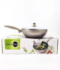 Chảo chống dính sâu lòng Greenpan 28cm màu đồng có nắp vung