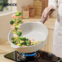 Chảo chống dính SHIKICK, Dễ dàng làm sạch có nắp Chảo chiên đá, Dụng cụ nấu ăn nhà bếp bền bỉ 20 / 24 / 28 / 30cm Bếp điện từ Bếp Gas