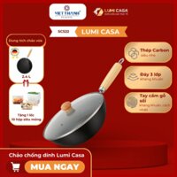 CHẢO CHỐNG DÍNH THÉP CARBON KHÔNG GỈ LUMICASA CSC22-24 CÔNG NGHỆ ĐỨC – SIÊU BỀN VÀ TIẾT KIỆM NĂNG LƯỢNG