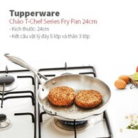 Chảo chống dính Tupperware T Chef Series Frypan 24cm (nắp kính)