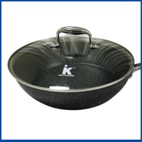 Chảo chống dính vân đá cao cấp có nắp kính  IKONIC IK88 dùng được cho mọi loại bếp từ châu âu