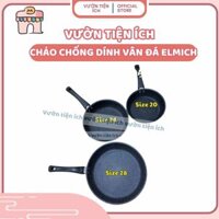 Chảo chống dính vân đá Elmich EL5925BL size 20,size 24,size 28 - Màu Vân Xanh Cán Đen - Vườn Tiện Ích
