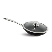 Chảo chống dính vân đá Elmich Opal EL-3802 24cm có vung kính - Chính Hãng