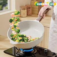 Chảo chống dính YANGMEIZI, có nắp Chảo chiên đá 20 / 24 / 28 / 30cm, Dụng cụ nấu ăn nhà bếp dễ dàng làm sạch bền bỉ Bếp Gas