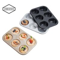 Chảo chống Muffin ZMONH 6 cốc, 2 gói Hộp đựng bánh Cupcake để nướng bánh, Premmium chống đông cho thép Carbon không độc hại, nặng * mới
