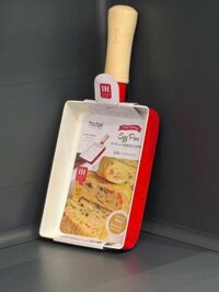 Chảo CHỮ NHẬT chống dính ceramic 17*12cm màu đỏ