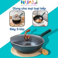 Chảo đá chống dính 32cm, Chảo chống dính hình bát giác chất liệu dày dặn chắc chắn cho cả gia đình GDk1176