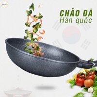 Chảo Đá Chống Dính Hàn Quốc Nắp Thủy Tinh Hình Cô Gái Chảo Nướng Chảo Nấu Chiên Xào Hoặc Nồi Lẩu Hàng Dày Dặn