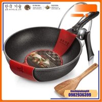 Chảo Đá Chống Dính Hàn Quốc Sâu Lòng - Chảo Chống Dính Siêu Bền Đá Coopia Hàn Quốc Có Nắp