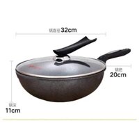 CHẢO ĐÁ HÀN QUỐC CÓ NẮP ĐẬY SIZE 32CM  KHO ĐANG SALE