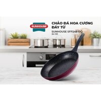 Chảo Đá Hoa Cương Đáy Từ SUNHOUSE SFP24B Đỏ 24 cm chính hãng