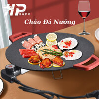 Chảo Đá Nướng Điện Men NHẬT BẢN Chống Dính, Chảo Đá Nướng Thịt BBQ Không Cần Dầu