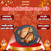 Chảo Đá Nướng Thịt Kiểu Hàn Quốc, Vỉ Nướng Chống Dính Không Cần Dầu Size 34cm Hàng Chính Hãng