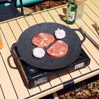 🫕Chảo Đá Nướng Thịt Kiểu Hàn Quốc Ecoramic_Vỉ Nướng BBQ Chống Dính Không Cần Dầu Size 34cm Hàng Chính Hãng
