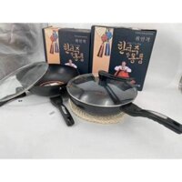 Chảo đá sâu lòng Hàn Quốc size 32cm có nắp