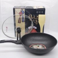 CHẢO ĐÁ SÂU LÒNG HÀN QUỐC SIZE 32CM CÓ NẮP tiện lợi dễ sử dụng