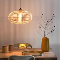 Chao đèn mây tre thả trần dáng tròn