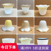 Chao đèn thủy tinh mờ E27 đế vít lỗ 4cm phong cách châu Âu đèn chùm đèn tường vỏ chao đèn phụ kiện chiếu sáng DIY