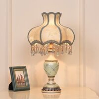 Chao đèn vải chất lượng cao, đèn bàn phong cách châu Âu, đèn retro sang trọng, đèn ngủ mới cho phòng ngủ, đèn cạnh giườn