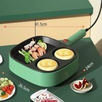 Chảo Điện Chống Dính 3 Ngăn Cao Cấp - Chảo Ốp La Trứng, Làm Bánh Mì, Chiên,Xào Đa Năng