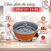 Chảo điện, Nồi lẩu điện đa năng Shachu cao cấp ăn lẩu, nấu, chiên, xào đa năng chống dính