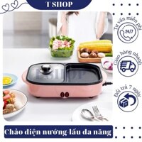 Chảo điện nướng,lẩu đa năng 2 ngăn 2 trong 1