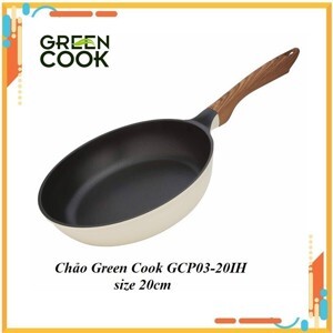 Chảo đúc chống dính ceramic đáy từ Green Cook GCP03-20IH - 20cm