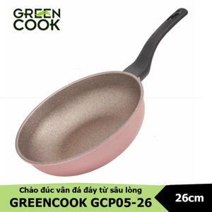 Chảo đúc vân đá đáy từ sâu lòng 26cm Green Cook GCP05-26IH