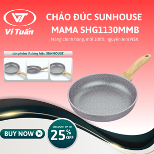 Chảo đúc vân đá đáy từ Sunhouse Mama SHG1130MMB