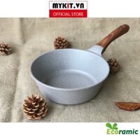 chảo đúc vân đá Ecoramic bling cao cấp (có nắp+ hộp)- Mykit Store – 24CM