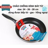 Chảo dùng bếp Từ Sunhouse  22cm - 24cm - 26cm - 28cm